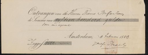 Receipt for Jozef Israëls