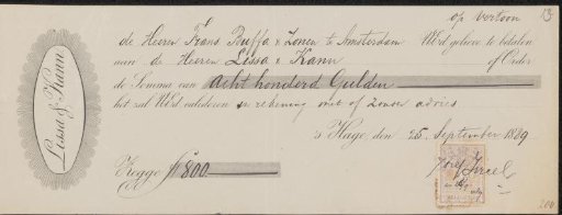 Receipt for Frans Buffa and Sons