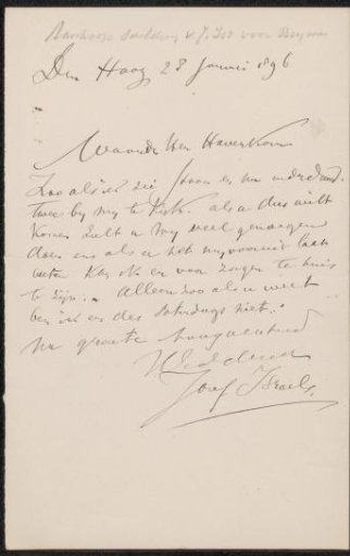 Letter to Pieter Haverkorn van Rijsewijk