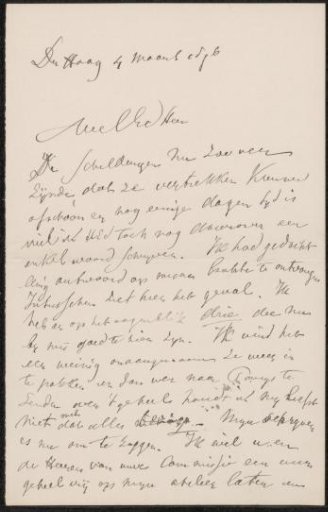 Letter to Pieter Haverkorn van Rijsewijk