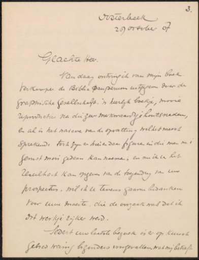 Letter to Pieter Haverkorn van Rijsewijk
