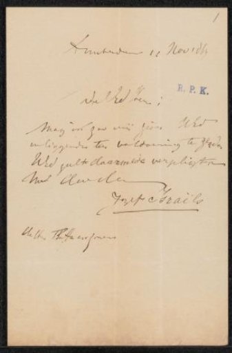 Letter to Frans Buffa and Sons
