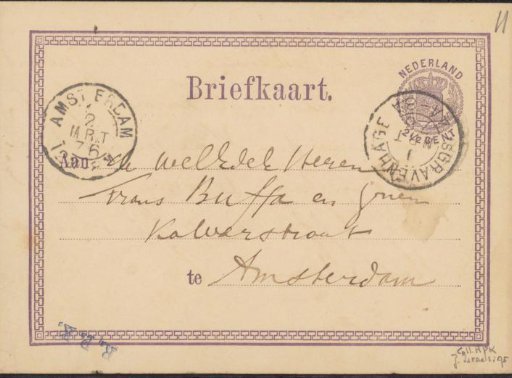 Postcard to Frans Buffa and Sons