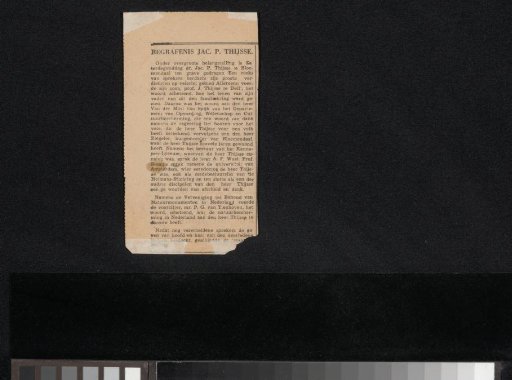 Newspaper clipping concerning Jac. P. Thijsse