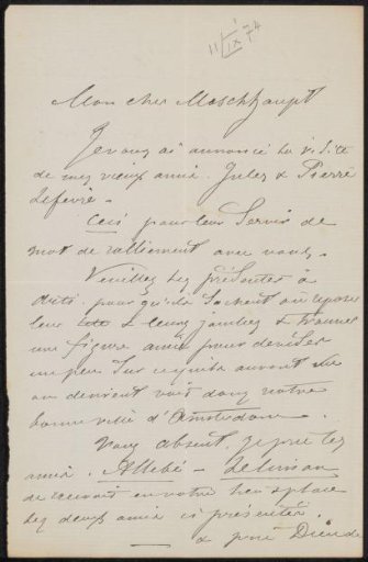 Letter to Jan Hendrik Maschaupt