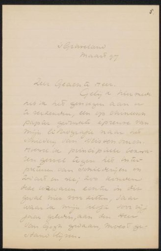 Letter to Pieter Haverkorn van Rijsewijk