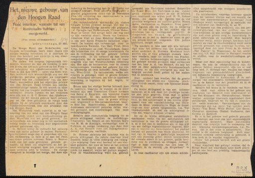 Newspaper clipping concerning Richard Roland Holst