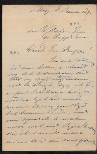 Letter to Frans Buffa en Zonen