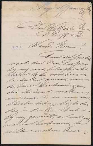 Letter to Frans Buffa en Zonen