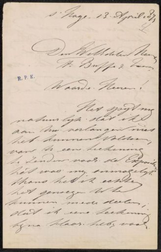 Letter to Frans Buffa en Zonen