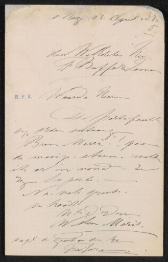 Letter to Frans Buffa en Zonen