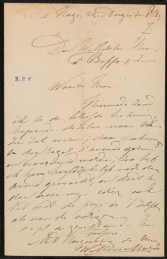 Letter to Frans Buffa en Zonen