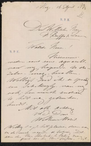 Letter to Frans Buffa en Zonen