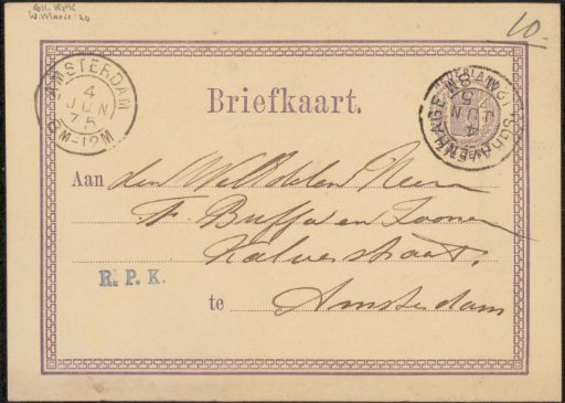 Postcard to Frans Buffa en Zonen