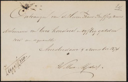 Receipt for Frans Buffa and Sons