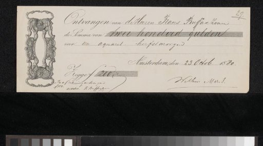 Receipt for Willem Maris