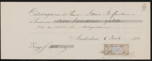 Receipt for Willem Maris