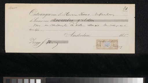 Receipt for Willem Maris