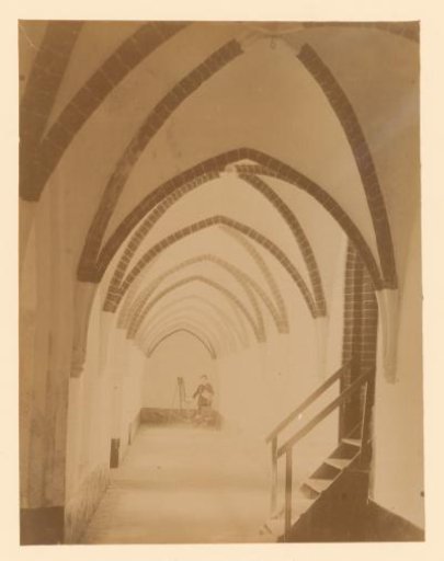 Cloister with a painter in the Ter Apel Monastery