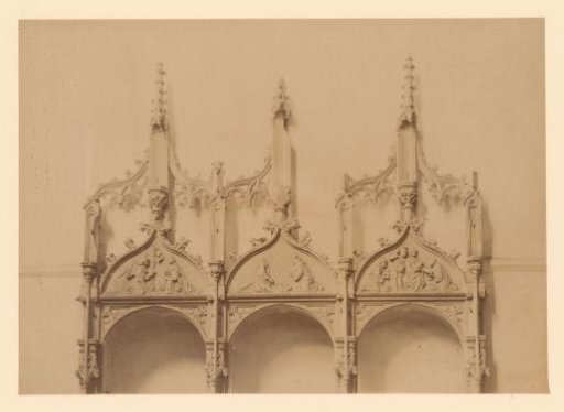 Details of the three stone seats in the Ter Apel Monastery Church