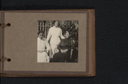 Three women in a garden