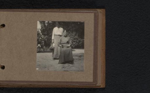Two women in a garden