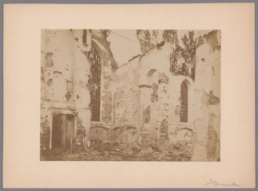Interior of the burned Reformed Church in Harmelen