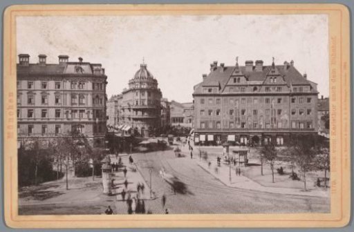 View from the Karlsthor towards the station, Munich