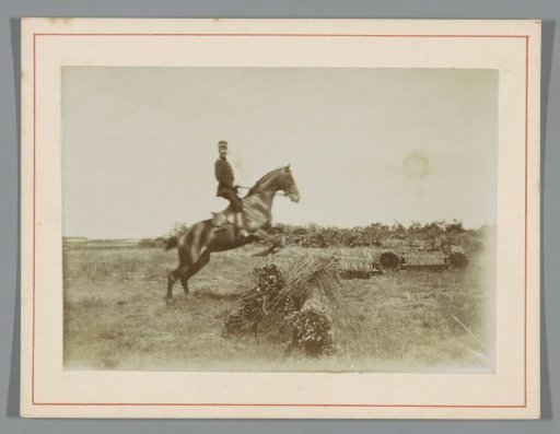 Cavalerist, een barrière nemend