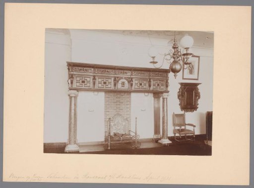 Fireplace in the council chamber of the town hall in Bergen op Zoom