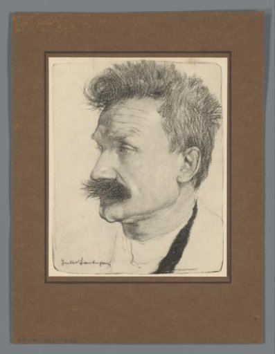 Reproduction of a portrait of Stijn Streuvels