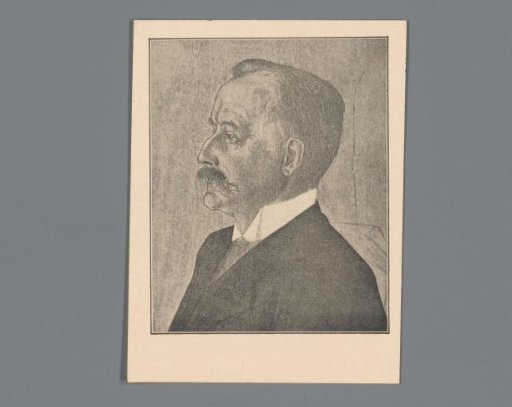 Reproduction of a drawn portrait of Lambertus Jacobus Veen