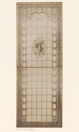 Stained-glass window by Willem Bogtman with a female personification