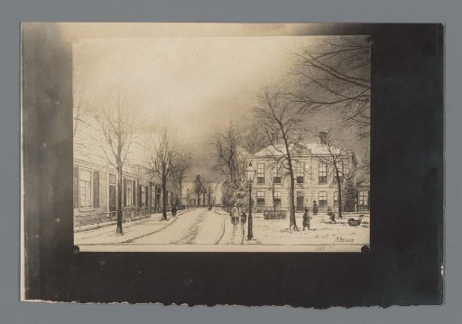 Photographic reproduction of a painting of a view in Hilversum by Maarten Betlem