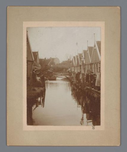 View of houses along the water in Volendam