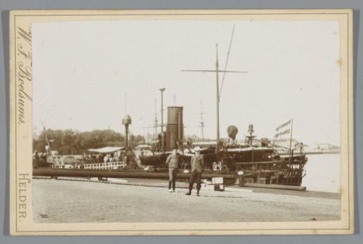 Armoured ship Hr. Ms. Guinea in the harbour of Den Helder