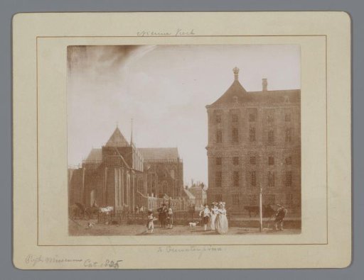Photographic reproduction of a painting of the New Church in Amsterdam