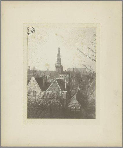 View of Leiden with the town hall and the Pieterskerk