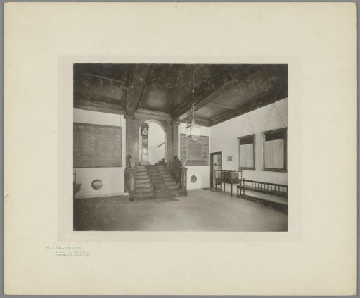 Interior with a staircase in the Rijnlandshuis in Leiden