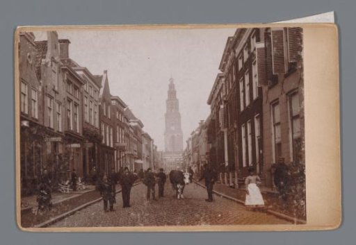 Street view in Groningen with the Martinitoren