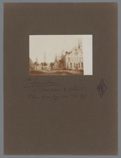 Photographic reproduction of The Mariaplaats with the Mariakerk in Utrecht by Pieter Jansz. Saenredam