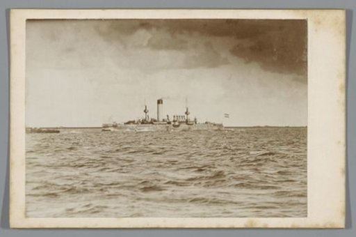 Armoured ship Hr. Ms. Evertsen at sea