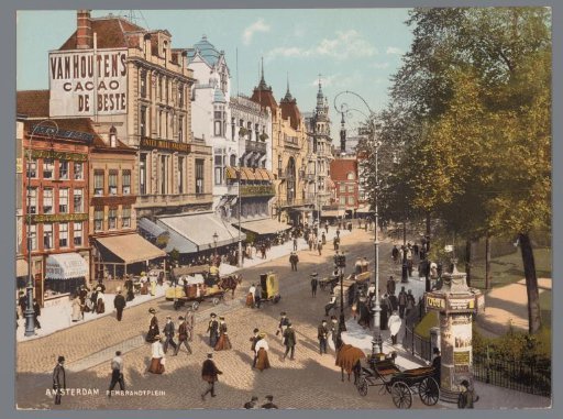 View of the Rembrandtplein in Amsterdam