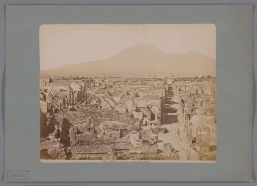 View of Pompeii with the Vesuvius in the background