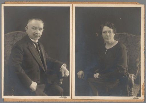Double portrait of an unknown man and woman