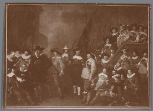 Photographic reproduction of painting of Officers and other militiamen of district V in Amsterdam, by Jacob Adriaensz. Backer