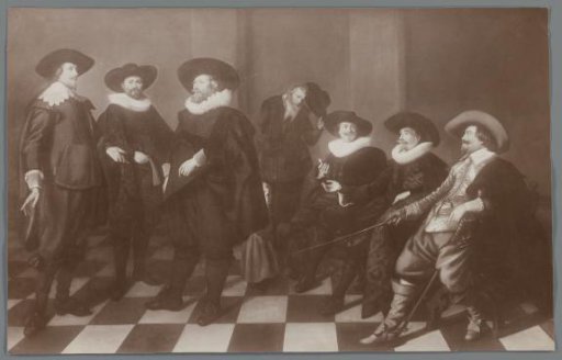 Photographic reproduction of a painting of Regents of an orphanage in Amsterdam, by Abraham de Vries