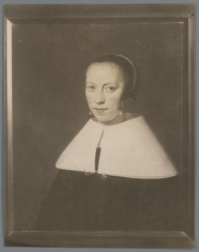 Photographic reproduction of a painted portrait of a woman