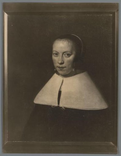 Photographic reproduction of a painted portrait of a woman