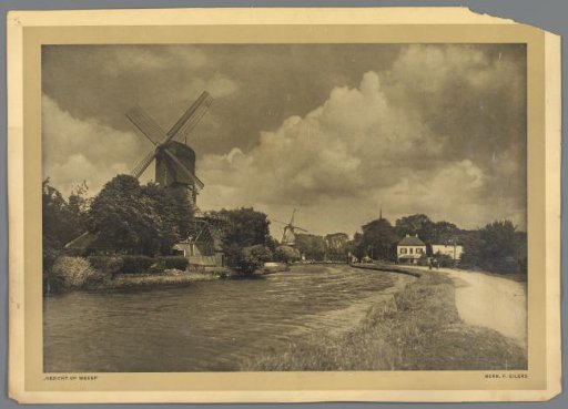 View of mills along the Vecht in Weesp